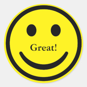 Redonda Personalizado sonrisa amarilla cara gran Pegatina 