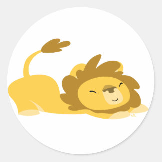 Redonda Personalizado Stretching Lion pegatina