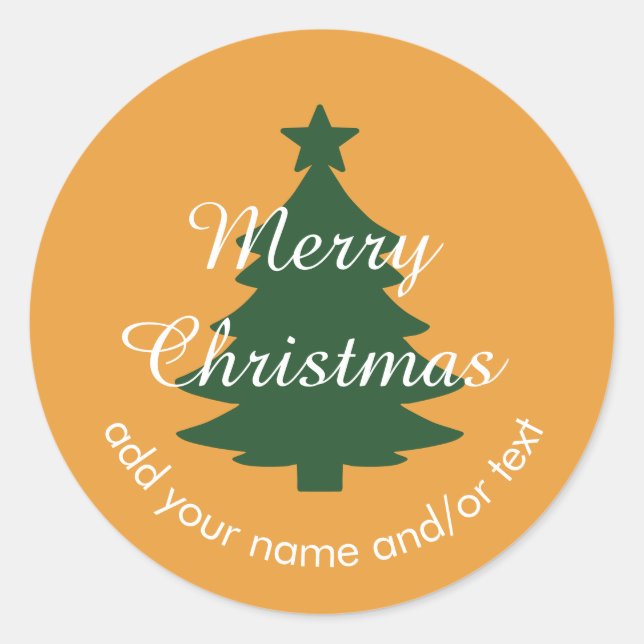 Redonda Personalizado tradicional Naranja dorado pegatina  (Anverso)