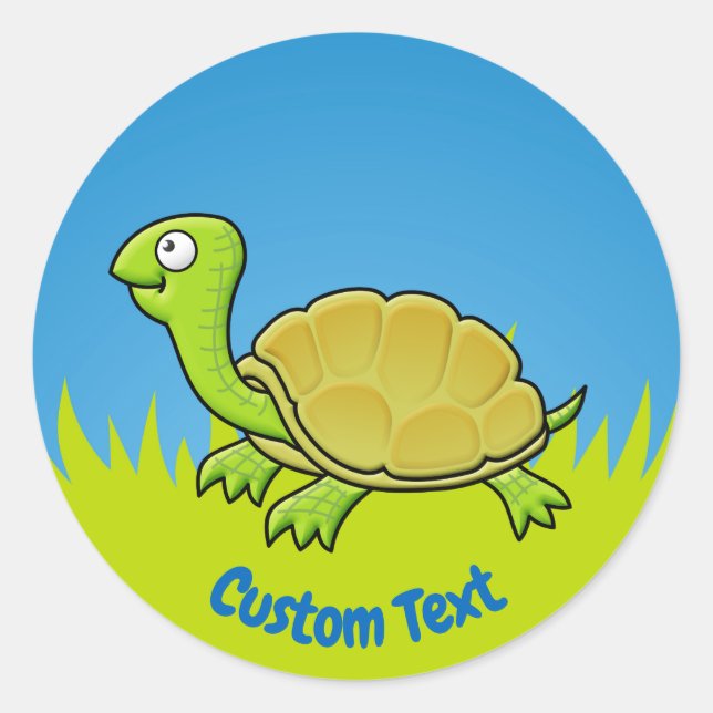 Redonda Personalizado Turtle Classic Round Pegatina (Anverso)