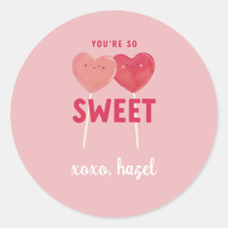Redonda Personalizar a Valentine Lollipop Pegatina