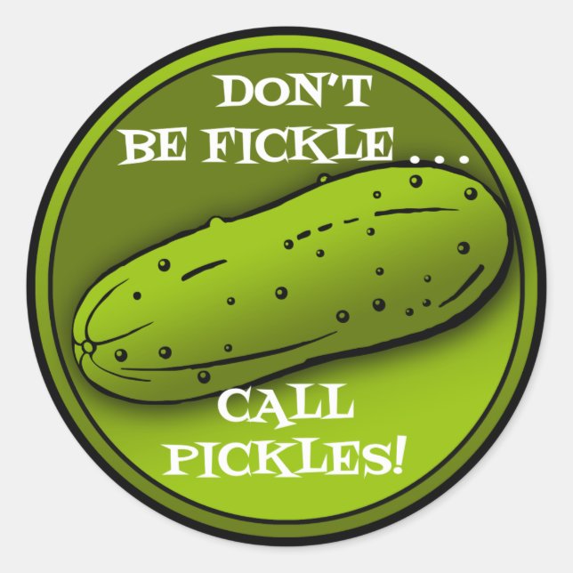 Redonda Pickle, Pegatina redondo clásico personalizado, br (Anverso)