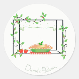 Redonda Pie en el Pegatina de Window Bakery