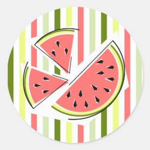 Redonda Piezas de sandía Tirar pegatina delgado