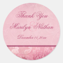 Pink Floral Paisley Gracias Pegatina