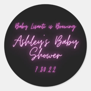 Redonda Pink Neon Gracias Pegatina De Vuelo Clásico De Mod