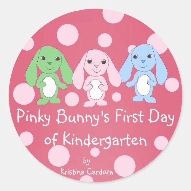 Redonda Pinky Bunny Pegatina 1 (Anverso)
