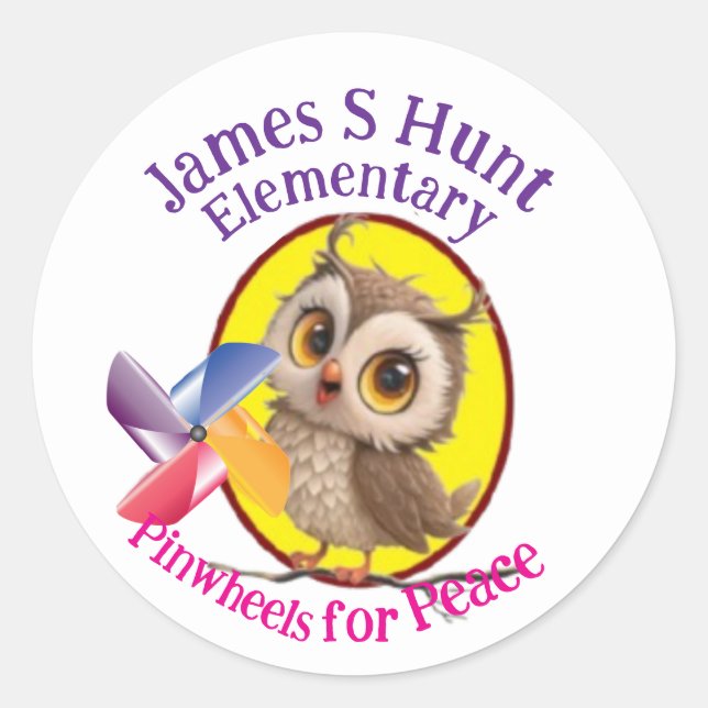 Redonda PinUCES para la paz, Pegatina redondo clásico (Anverso)