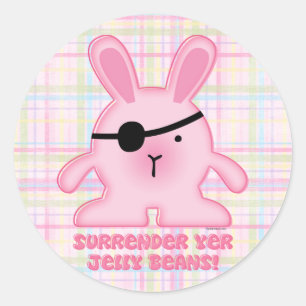 Redonda Pirate Bunny Pegatina