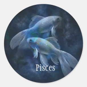 Redonda Pisces Fish Pegatina