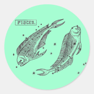 Redonda Pisces Pegatina