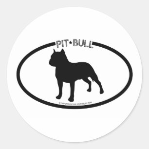 Redonda Pit Bull Silhouette Black Pegatina