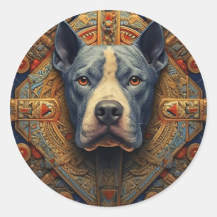 Redonda Pitbull " Pittie " Pegatina medieval
