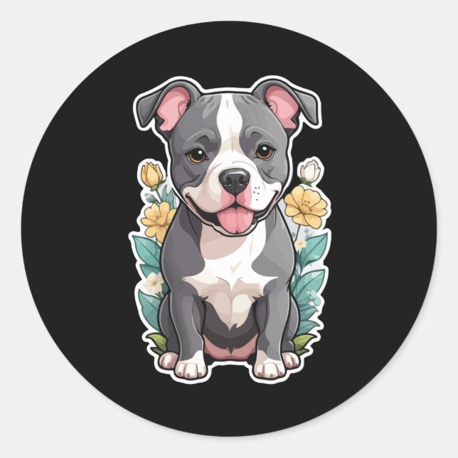 Redonda Pitbull vive Pegatina (Anverso)