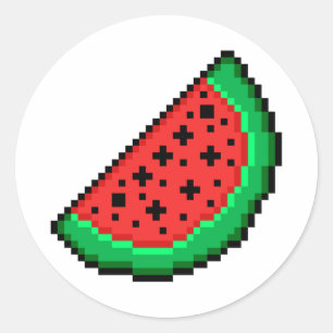 Redonda Pixel art Watermelon pegatina