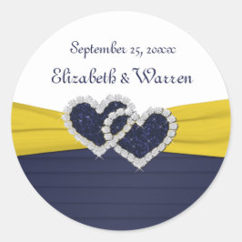 Redonda Plagas azules y Pegatina redondo de los corazones 