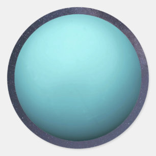 Redonda Planet Uranus Classic Round Pegatina