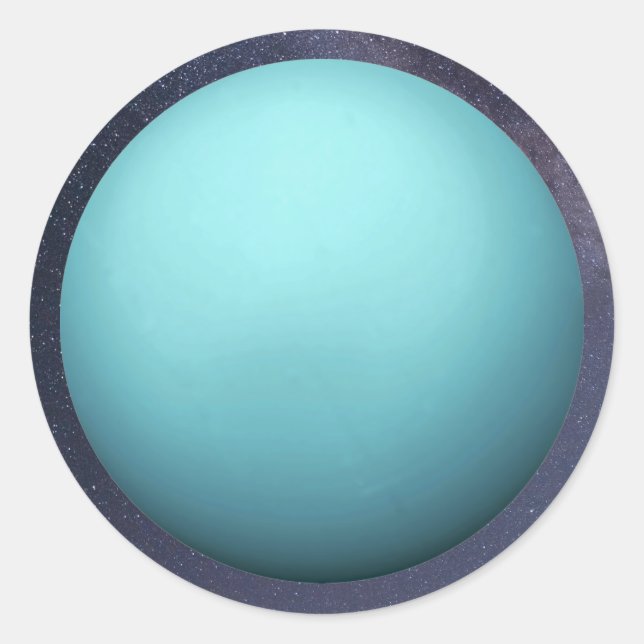 Redonda Planet Uranus Classic Round Pegatina (Anverso)