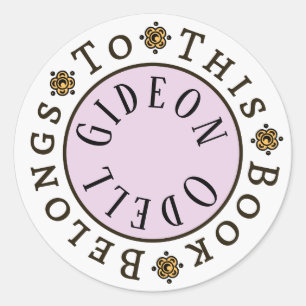 Redonda Plantilla de pegatina de "Este libro pertenece a"