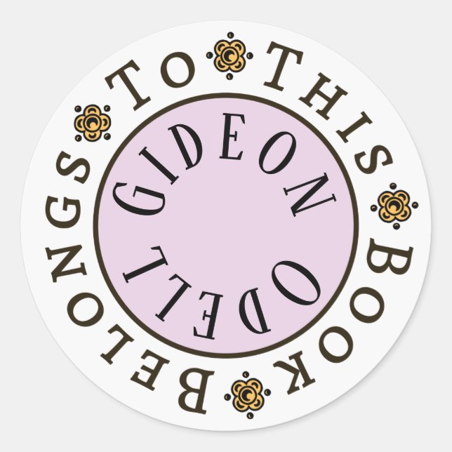 Redonda Plantilla de pegatina de "Este libro pertenece a" (Anverso)