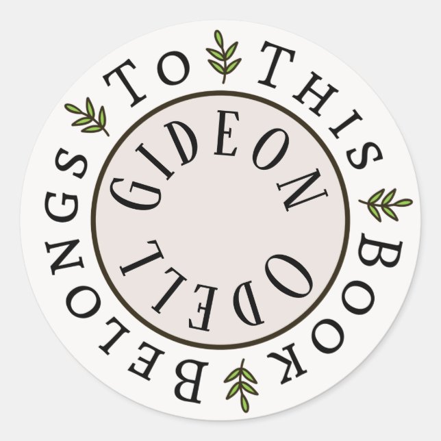 Redonda Plantilla de pegatina de "Este libro pertenece a" (Anverso)