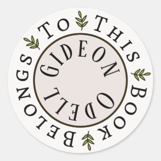 Redonda Plantilla de pegatina de "Este libro pertenece a"