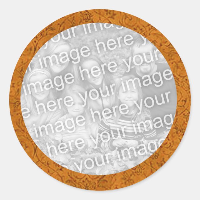 Redonda Plantilla de Pegatina de fotos de flores (Anverso)