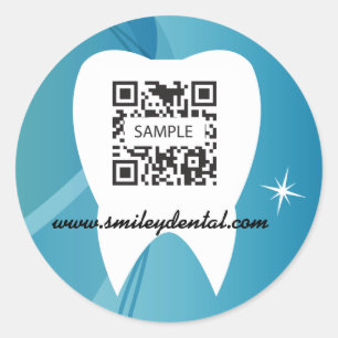 Redonda Plantilla de pegatina Prueba de Atención Dental