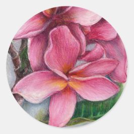 Redonda Plumeria Pegatina