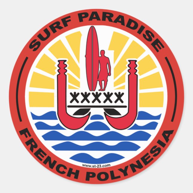 Redonda Polinesia Pegatina (Anverso)