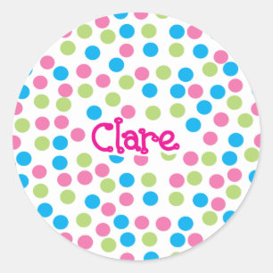 Redonda Polka Dot Pegatina - Clare 2
