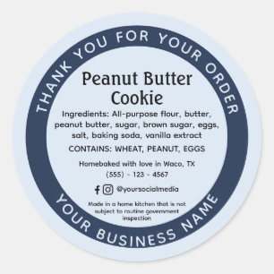 Redonda Polvo Pegatina de ingredientes alimentarios de la 