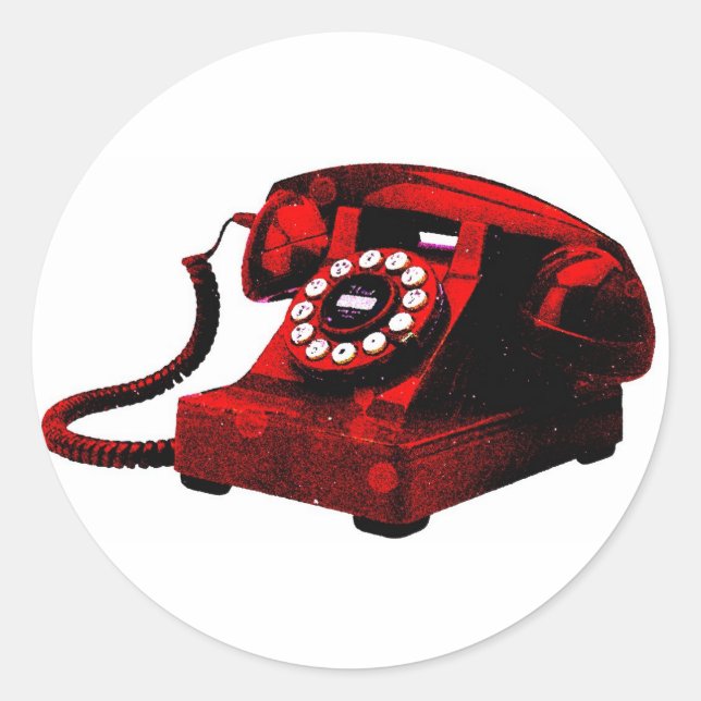 Redonda Pop Art Old Desk Pegatina de caja de teléfono (Anverso)