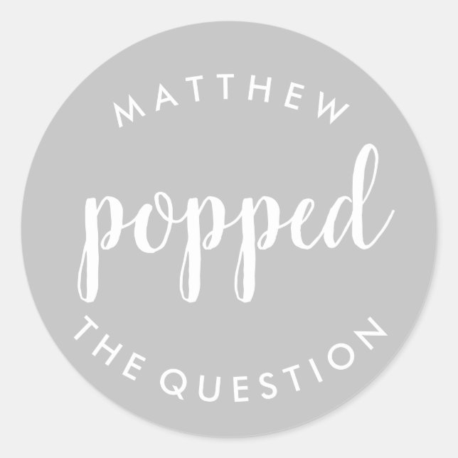 Redonda Popped el Pegatina de preguntas Silver (Anverso)