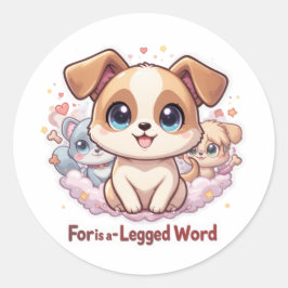 Redonda "Porque es una palabra de cuatro patas", Pegatina 