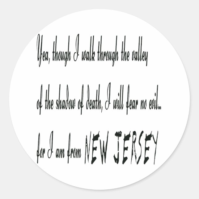 Redonda Porque soy de Nueva Jersey Pegatina (Anverso)