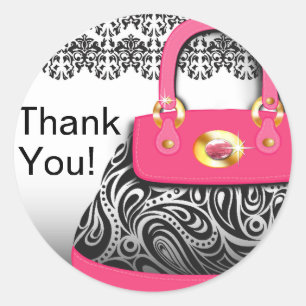 Redonda Posh Purse Gracias Pegatina Redondo
