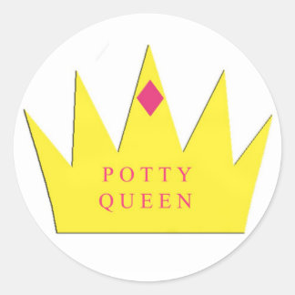 Redonda Potty Queen Pegatina