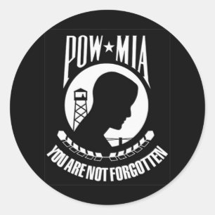 Redonda POW MIA Pegatina