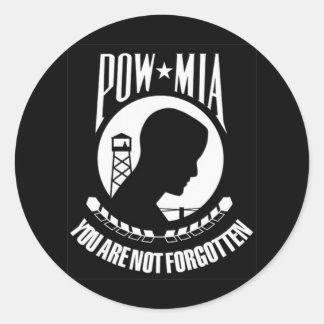 Redonda POW MIA Pegatina