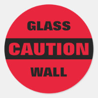 Precaución de pared de vidrio clásico Pegatina red