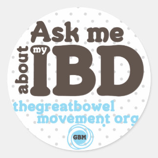 Redonda Preguntarme por mi Pegatina de IBD - puntos