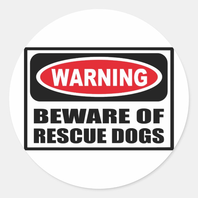 Redonda PREOCUPACIÓN DE AVISO DEL Pegatina DE PERROS DE RE (Anverso)