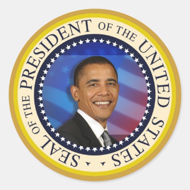 Redonda Presidente Obama Coleccionables Gran Pegatina de 3 (Anverso)