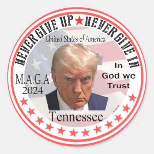 Redonda Presidente Trump para Tennessee, Pegatina