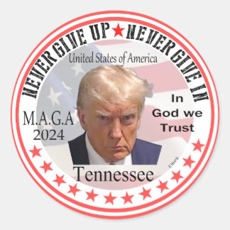Redonda Presidente Trump para Tennessee, Pegatina