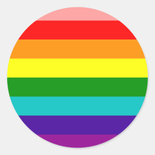 Redonda Primer Pegatina de la bandera del orgullo gay arco