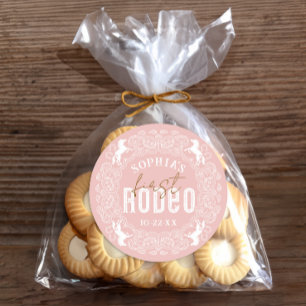 Redonda Primer Pegatina de Rodeo del Primer Cumpleaños - P