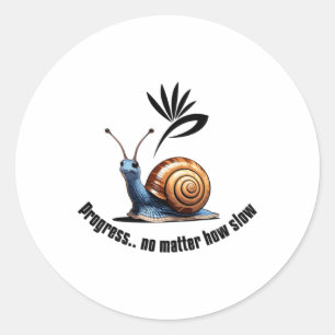 Redonda Progreso..no Cómo de lento Pegatina