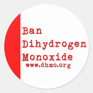 Redonda Prohibición del monóxido de dihidrógeno Pegatina